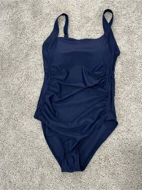 Classic Navy One-Piece Swimsuit. Medium